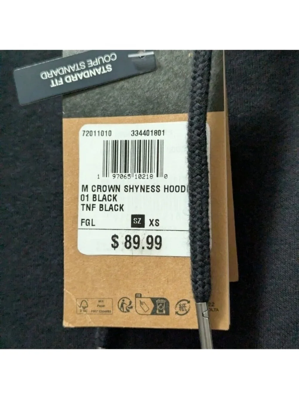 The North Face Crown Shyness Black Hoodie Plant Lover Unisex Mens XS Women S/M